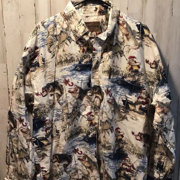 Button down, Santo goes fishing by Magellan size extra large - Picture 2 of 7